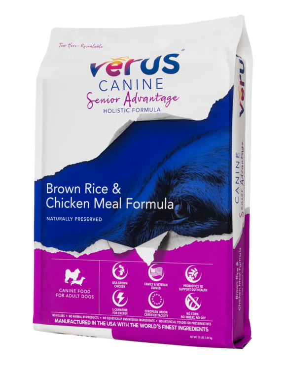 VēRUS Canine Senior Advantage Brown Rice & Chicken Meal Formula