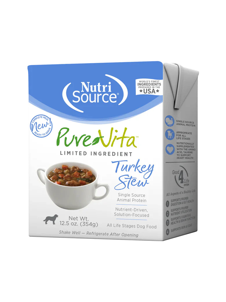 NutriSource® PureVita™ Turkey Dog Stew TetraPaks Wet Dog Food (12.5 oz ...