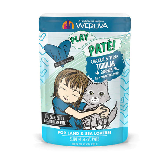 Weruva BFF PLAY Paté Chicken & Tuna Tubular Dinner in a Hydrating Purée Cat Food