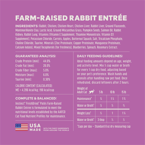 Instinct FreshDried Pates Farm-Raised Rabbit Entrée Cat Food