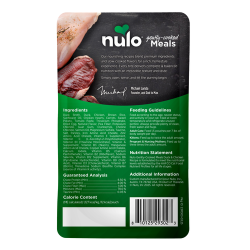 Nulo Gently-Cooked Meals Duck & Chicken Recipe for Cats