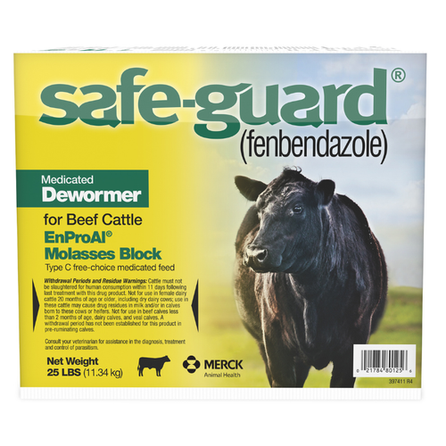 Merck Safe-Guard®  (fenbendazole) EnProAl Molasses Deworming Supplement Block (Medicated)