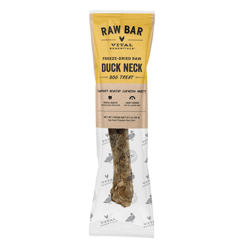 Vital Essentials Freeze-Dried Raw Bar Duck Necks Single Ingredient Dog Chews