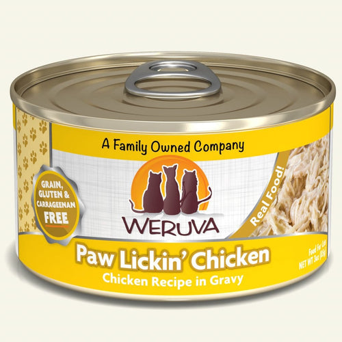 Weruva Paw Lickin’ Chicken Chicken Recipe in Gravy Canned Cat Food (3-oz, single can)