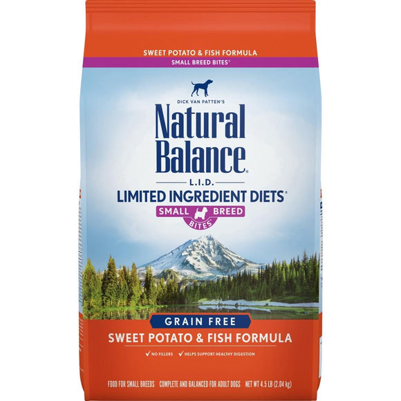 Natural Balance L.I.D. Limited Ingredient Diets Adult Maintenance Sweet Potato and Fish Small Breed Bites Dry Dog Food