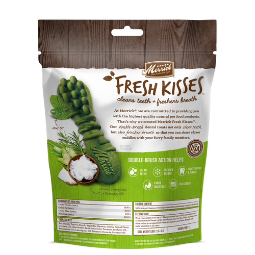 Merrick Fresh Kisses Grain Free Coconut Oil and Botanicals Small Dental Dog Treats