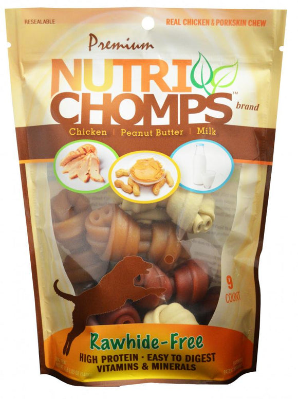 Premium Nutri Chomps Assorted Flavor Knots Dog Treats