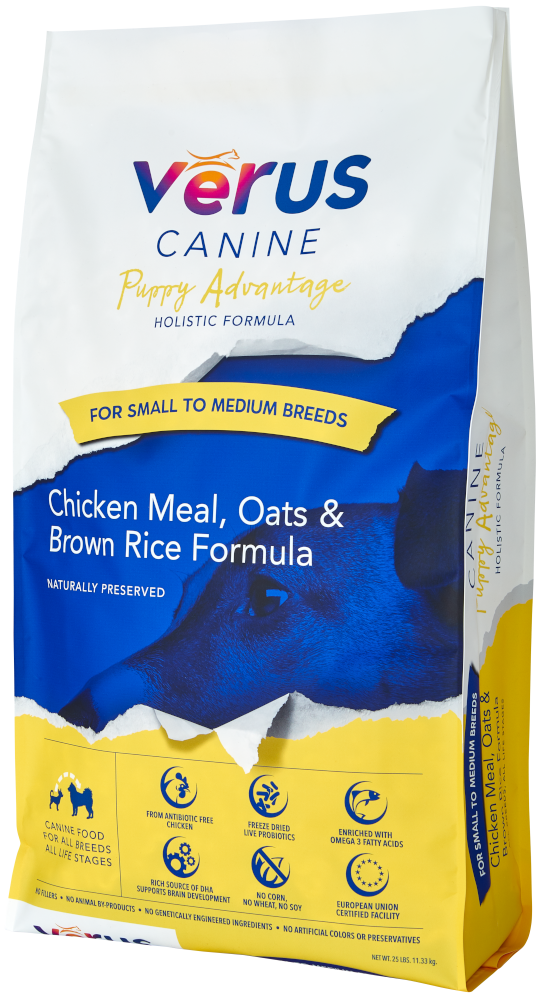 VēRUS Puppy Advantage Chicken Meal, Oats & Brown Rice Holistic Formula (4 Lb.)