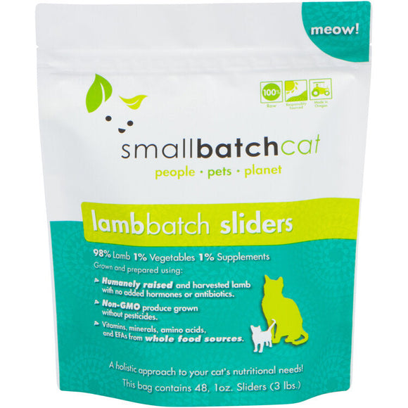 Smallbatch Frozen LambBatch Cat Food (3 Lb Sliders)