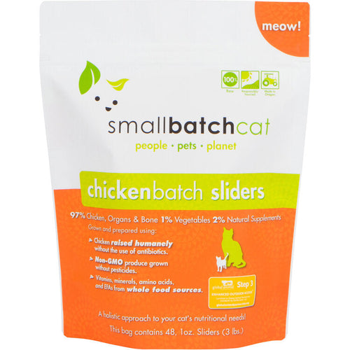 Smallbatch ChickenBatch Frozen Cat Food (3 Lb Sliders)