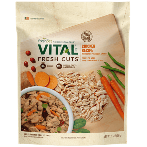 Freshpet Vital Fresh Cuts Chicken Recipe with Sweet Potatoes Carrots for Dogs