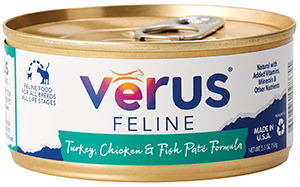 VēRUS Feline Turkey, Chicken, Fish Pate Formula (5.5-oz, 24 Pack)