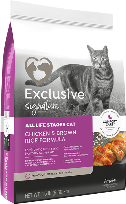 Exclusive® Signature® All Life Stages Chicken & Brown Rice Formula Cat Food (15 lb)