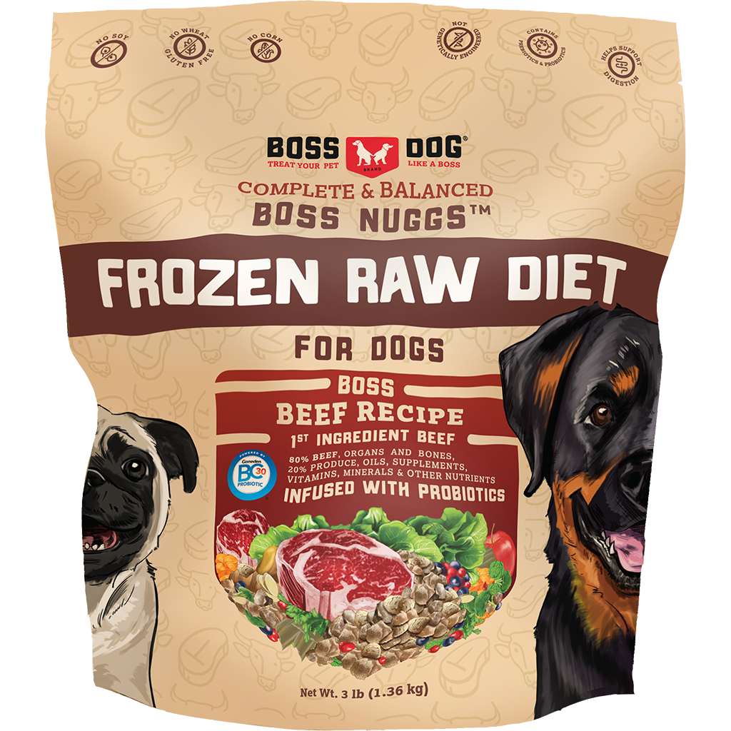 Boss Dog™ Raw Frozen Boss Patties™ Boss Nuggs™ Beef Recipe - Pleasant ...